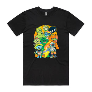 Summer Monsters Tee by Lonely Kids Club. All clothing from our T-shirts to our shorts and hoodies are ethically made, and printed packed and shipped from Sydney.