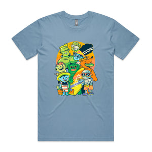 Summer Monsters Tee by Lonely Kids Club. All clothing from our T-shirts to our shorts and hoodies are ethically made, and printed packed and shipped from Sydney.