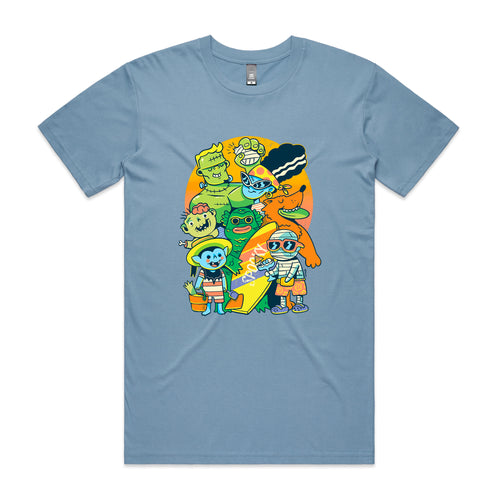 Summer Monsters Tee by Lonely Kids Club. All clothing from our T-shirts to our shorts and hoodies are ethically made, and printed packed and shipped from Sydney.