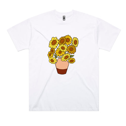 Happy Sunflowers Tee by Lonely Kids Club. All clothing from our T-shirts to our shorts and hoodies are ethically made, and printed packed and shipped from Sydney.