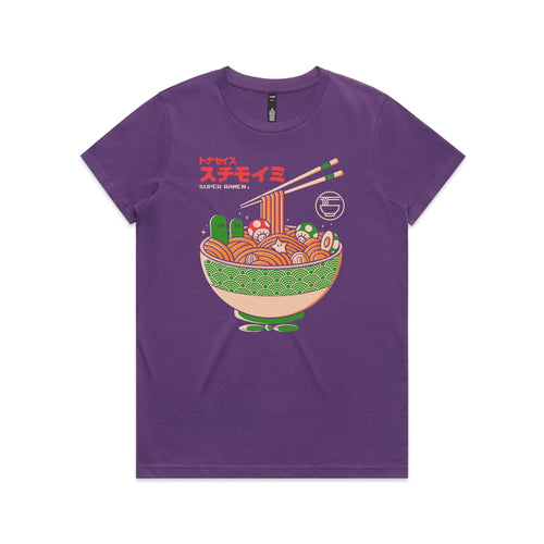 Super Ramen Tee by Lonely Kids Club. All clothing from our T-shirts to our shorts and hoodies are ethically made, and printed packed and shipped from Sydney.