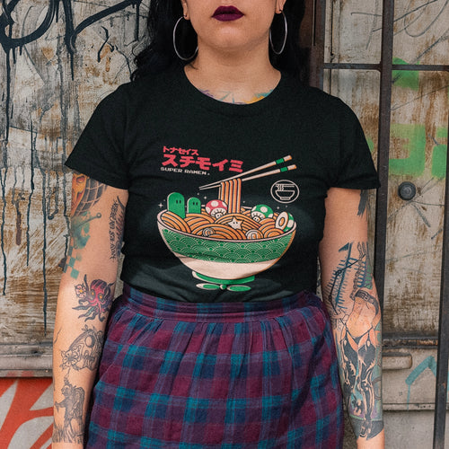 Super Ramen Tee by Lonely Kids Club. All clothing from our T-shirts to our shorts and hoodies are ethically made, and printed packed and shipped from Sydney.