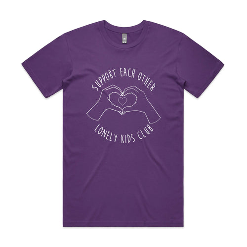 Support Each Other Tee by Lonely Kids Club. All clothing from our T-shirts to our shorts and hoodies are ethically made, and printed packed and shipped from Sydney.