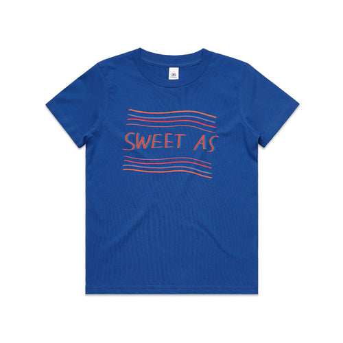 Sweet As Kids Tee by Lonely Kids Club. All clothing from our T-shirts to our shorts and hoodies are ethically made, and printed packed and shipped from Sydney.
