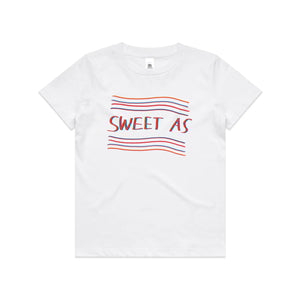 Sweet As Kids Tee by Lonely Kids Club. All clothing from our T-shirts to our shorts and hoodies are ethically made, and printed packed and shipped from Sydney.