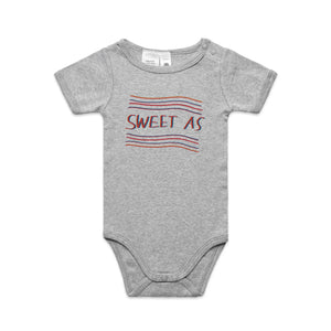 Sweet As Baby Onesie by Lonely Kids Club. All clothing from our T-shirts to our shorts and hoodies are ethically made, and printed packed and shipped from Sydney.
