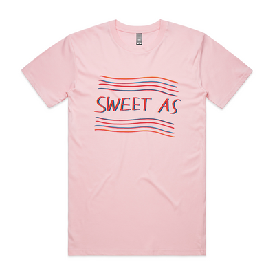 Sweet As Tee by Lonely Kids Club. All clothing from our T-shirts to our shorts and hoodies are ethically made, and printed packed and shipped from Sydney.