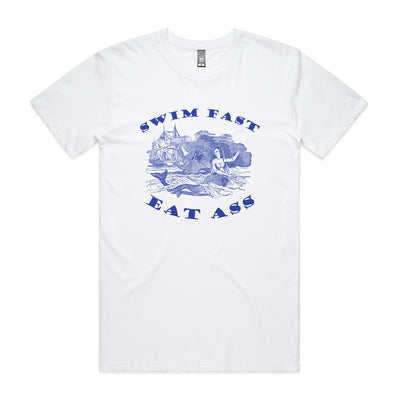 Swim Fast Tee by Lonely Kids Club. All clothing from our T-shirts to our shorts and hoodies are ethically made, and printed packed and shipped from Sydney.