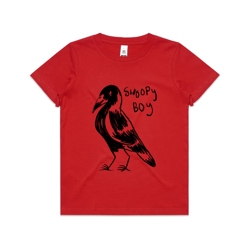 Swoopy Boy Kids Tee by Lonely Kids Club. All clothing from our T-shirts to our shorts and hoodies are ethically made, and printed packed and shipped from Sydney.