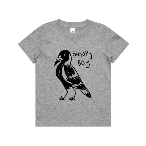 Swoopy Boy Kids Tee by Lonely Kids Club. All clothing from our T-shirts to our shorts and hoodies are ethically made, and printed packed and shipped from Sydney.