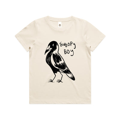 Swoopy Boy Kids Tee by Lonely Kids Club. All clothing from our T-shirts to our shorts and hoodies are ethically made, and printed packed and shipped from Sydney.