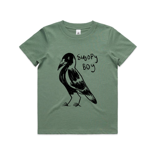 Swoopy Boy Kids Tee by Lonely Kids Club. All clothing from our T-shirts to our shorts and hoodies are ethically made, and printed packed and shipped from Sydney.