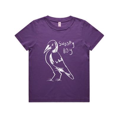 Swoopy Boy Kids Tee by Lonely Kids Club. All clothing from our T-shirts to our shorts and hoodies are ethically made, and printed packed and shipped from Sydney.