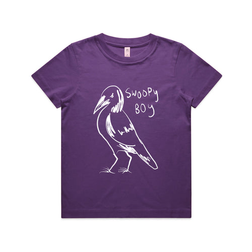 Swoopy Boy Kids Tee by Lonely Kids Club. All clothing from our T-shirts to our shorts and hoodies are ethically made, and printed packed and shipped from Sydney.