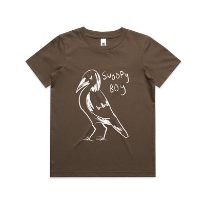 Swoopy Boy Kids Tee by Lonely Kids Club. All clothing from our T-shirts to our shorts and hoodies are ethically made, and printed packed and shipped from Sydney.