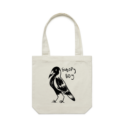 Swoopy Boy Tote by Lonely Kids Club. All clothing from our T-shirts to our shorts and hoodies are ethically made, and printed packed and shipped from Sydney.