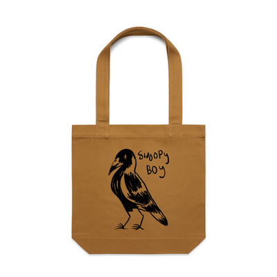 Swoopy Boy Tote by Lonely Kids Club. All clothing from our T-shirts to our shorts and hoodies are ethically made, and printed packed and shipped from Sydney.