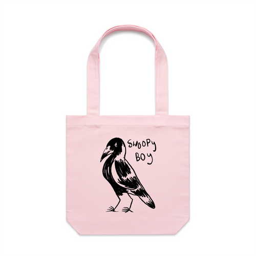 Swoopy Boy Tote by Lonely Kids Club. All clothing from our T-shirts to our shorts and hoodies are ethically made, and printed packed and shipped from Sydney.