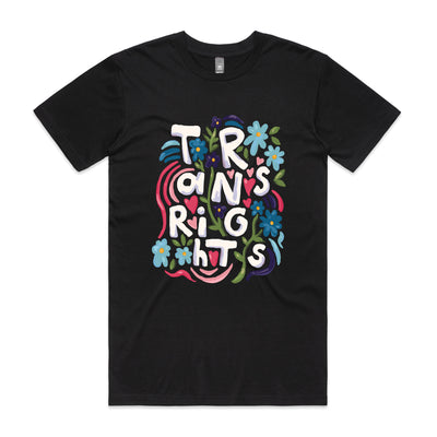 Trans Rights Tee by Lonely Kids Club. All clothing from our T-shirts to our shorts and hoodies are ethically made, and printed packed and shipped from Sydney.