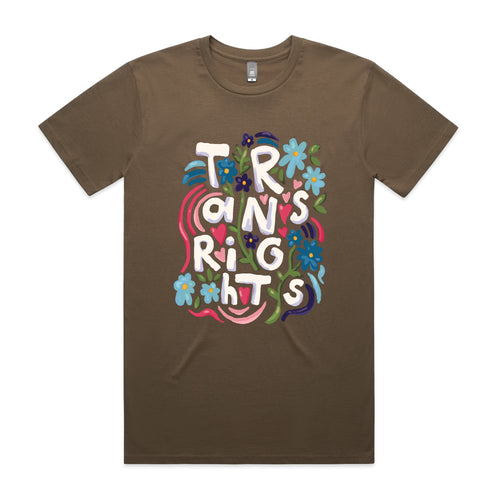 Trans Rights Tee by Lonely Kids Club. All clothing from our T-shirts to our shorts and hoodies are ethically made, and printed packed and shipped from Sydney.