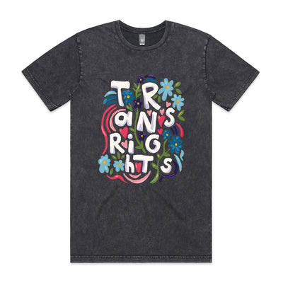Trans Rights Tee by Lonely Kids Club. All clothing from our T-shirts to our shorts and hoodies are ethically made, and printed packed and shipped from Sydney.