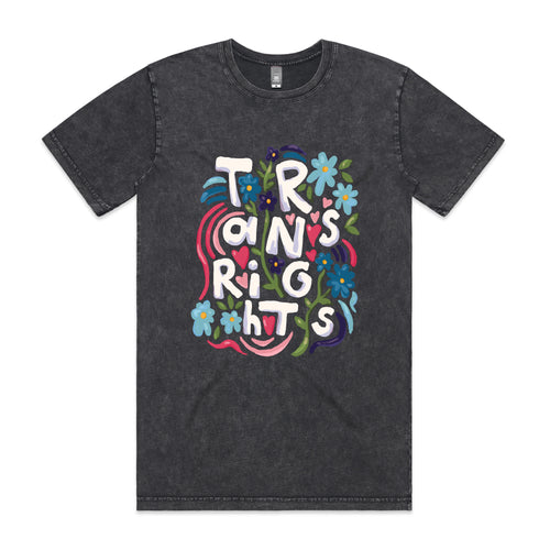 Trans Rights Tee by Lonely Kids Club. All clothing from our T-shirts to our shorts and hoodies are ethically made, and printed packed and shipped from Sydney.