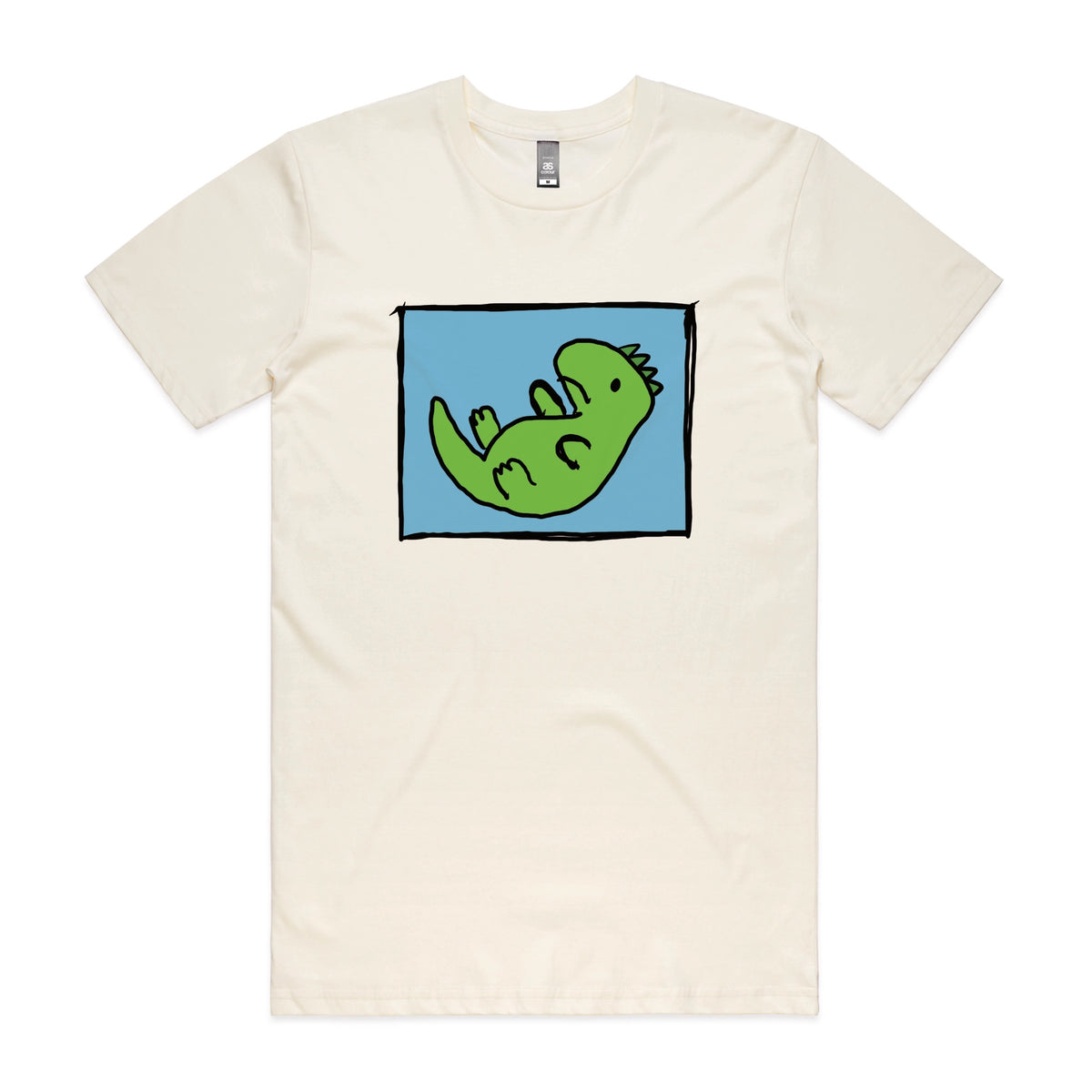 Ecru unisex t-shirt with Tyrannosaurus Rekt graphic by Lonely Kids Club