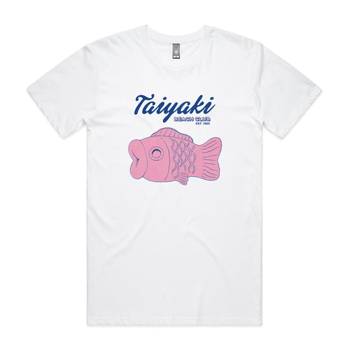 Taiyaki Beach Club Tee by Lonely Kids Club. All clothing from our T-shirts to our shorts and hoodies are ethically made, and printed packed and shipped from Sydney.