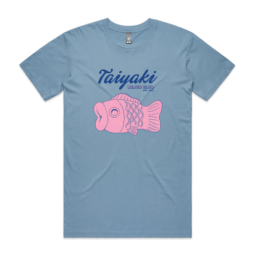 Taiyaki Beach Club Tee by Lonely Kids Club. All clothing from our T-shirts to our shorts and hoodies are ethically made, and printed packed and shipped from Sydney.
