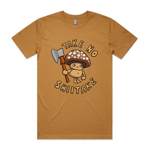Take No Shiitake Tee by Lonely Kids Club. All clothing from our T-shirts to our shorts and hoodies are ethically made, and printed packed and shipped from Sydney.