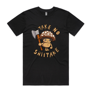 Take No Shiitake Tee by Lonely Kids Club. All clothing from our T-shirts to our shorts and hoodies are ethically made, and printed packed and shipped from Sydney.