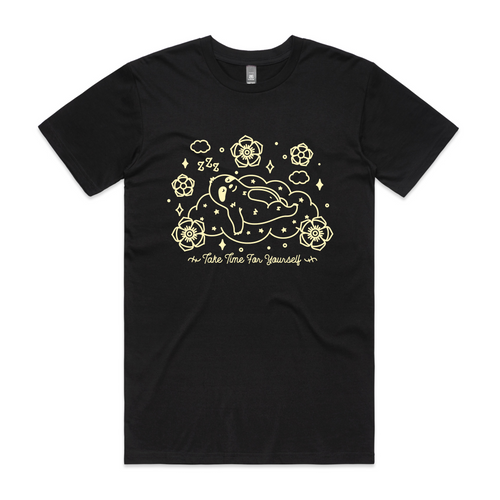 Take Time Tee by Lonely Kids Club. All clothing from our T-shirts to our shorts and hoodies are ethically made, and printed packed and shipped from Sydney.