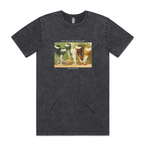 Talk Shit Tee by Lonely Kids Club. All clothing from our T-shirts to our shorts and hoodies are ethically made, and printed packed and shipped from Sydney.