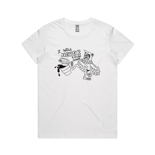 Tamara Pigeon Tee by Lonely Kids Club. All clothing from our T-shirts to our shorts and hoodies are ethically made, and printed packed and shipped from Sydney.