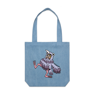 Tamara Pigeon Tote by Lonely Kids Club. All clothing from our T-shirts to our shorts and hoodies are ethically made, and printed packed and shipped from Sydney.