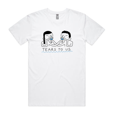 Tears To Us Tee by Lonely Kids Club. All clothing from our T-shirts to our shorts and hoodies are ethically made, and printed packed and shipped from Sydney.
