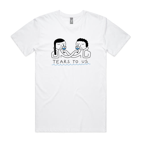 Tears To Us Tee by Lonely Kids Club. All clothing from our T-shirts to our shorts and hoodies are ethically made, and printed packed and shipped from Sydney.