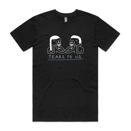 Tears To Us Tee by Lonely Kids Club. All clothing from our T-shirts to our shorts and hoodies are ethically made, and printed packed and shipped from Sydney.