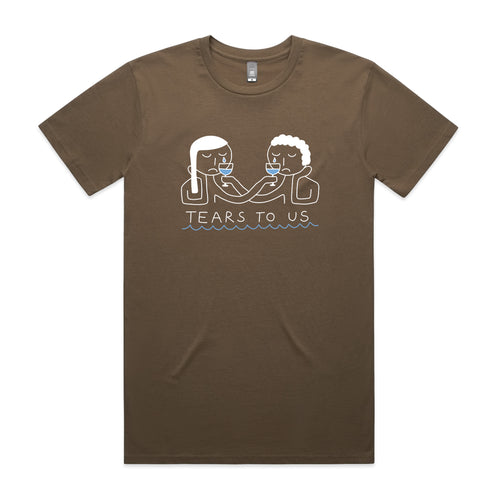 Tears To Us Tee by Lonely Kids Club. All clothing from our T-shirts to our shorts and hoodies are ethically made, and printed packed and shipped from Sydney.