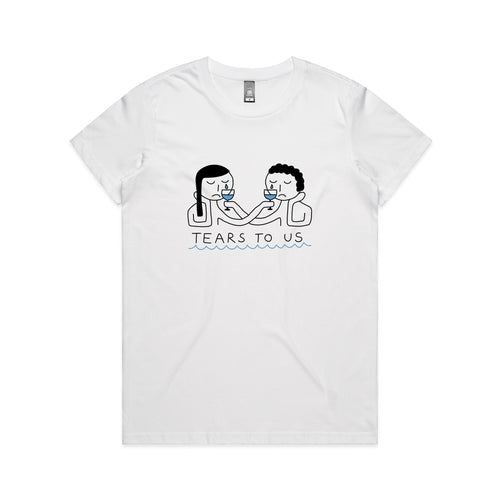 Tears To Us Tee by Lonely Kids Club. All clothing from our T-shirts to our shorts and hoodies are ethically made, and printed packed and shipped from Sydney.