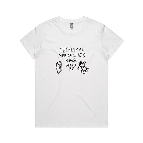 Technical Difficulties Raglan Tee by Lonely Kids Club. All clothing from our T-shirts to our shorts and hoodies are ethically made, and printed packed and shipped from Sydney.