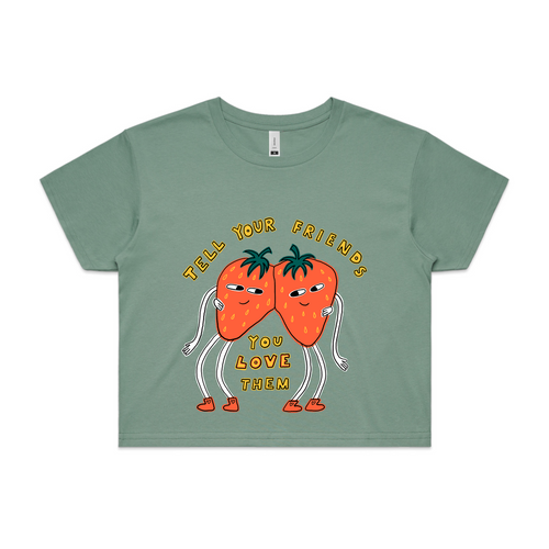 Tell Your Friends Tee by Lonely Kids Club. All clothing from our T-shirts to our shorts and hoodies are ethically made, and printed packed and shipped from Sydney.