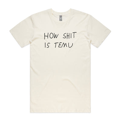 Temu Tee by Lonely Kids Club. All clothing from our T-shirts to our shorts and hoodies are ethically made, and printed packed and shipped from Sydney.