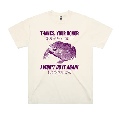 Thanks, Your Honor Oversized Tee by Lonely Kids Club. All clothing from our T-shirts to our shorts and hoodies are ethically made, and printed packed and shipped from Sydney.