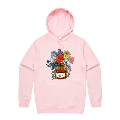 The Eras Bouquet Hoodie by Lonely Kids Club. All clothing from our T-shirts to our shorts and hoodies are ethically made, and printed packed and shipped from Sydney.