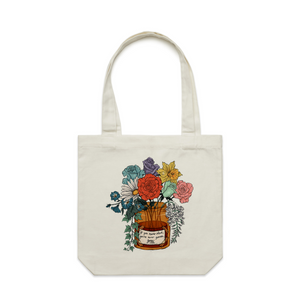 The Eras Bouquet Tote by Lonely Kids Club. All clothing from our T-shirts to our shorts and hoodies are ethically made, and printed packed and shipped from Sydney.