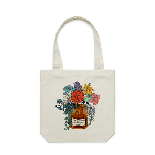 The Eras Bouquet Tote by Lonely Kids Club. All clothing from our T-shirts to our shorts and hoodies are ethically made, and printed packed and shipped from Sydney.