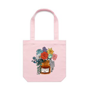 The Eras Bouquet Tote by Lonely Kids Club. All clothing from our T-shirts to our shorts and hoodies are ethically made, and printed packed and shipped from Sydney.