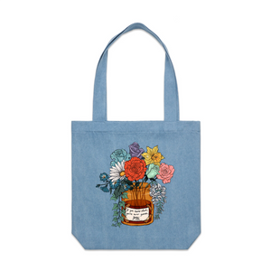 The Eras Bouquet Tote by Lonely Kids Club. All clothing from our T-shirts to our shorts and hoodies are ethically made, and printed packed and shipped from Sydney.