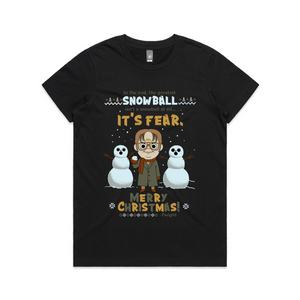 The Greatest Snowball Is Fear Tee by Lonely Kids Club. All clothing from our T-shirts to our shorts and hoodies are ethically made, and printed packed and shipped from Sydney.